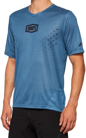 100% Airmatic Mesh Jersey - Slate Blue, Short Sleeve, Large