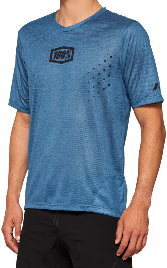 100% Airmatic Mesh Jersey - Slate Blue, Short Sleeve, Large