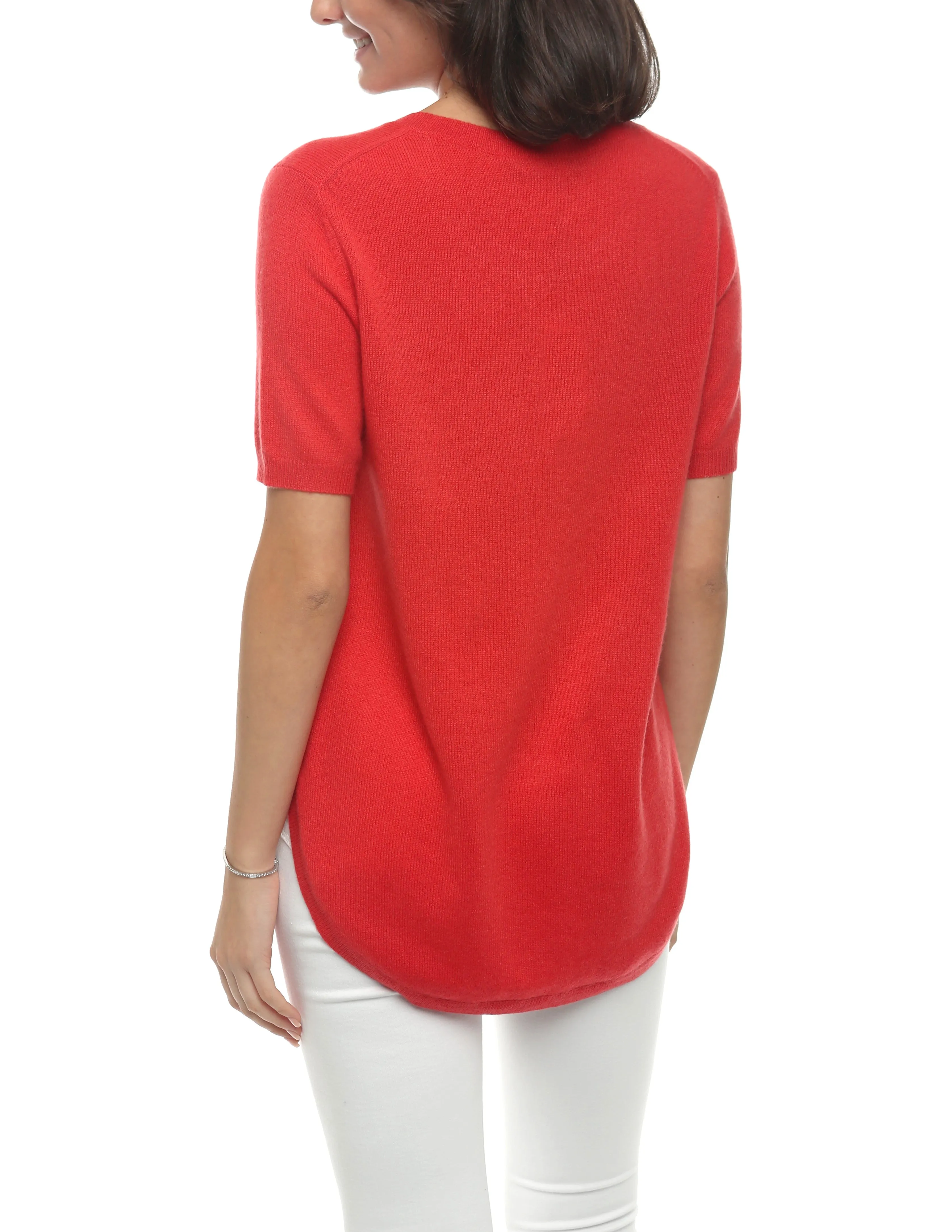 100% Cashmere Short Sleeve Crew Neck Tunic