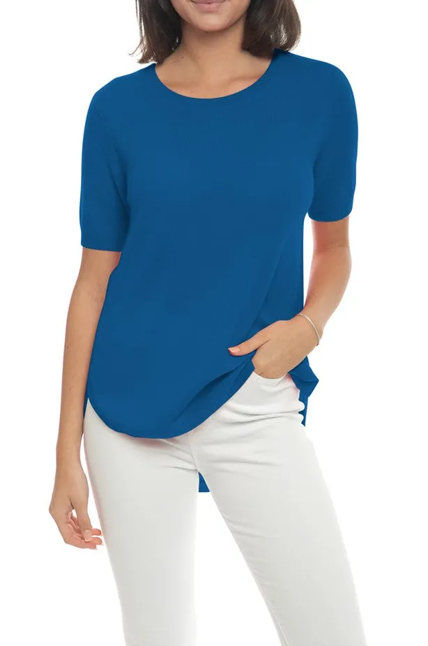 100% Cashmere Short Sleeve Crew Neck Tunic