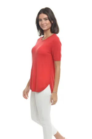 100% Cashmere Short Sleeve Crew Neck Tunic