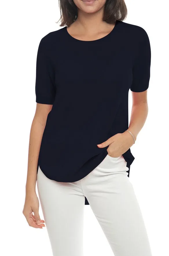 100% Cashmere Short Sleeve Crew Neck Tunic