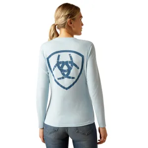 10052528 Ariat Women's Course Seal Long Sleeve T-Shirt - Cerulean Heather