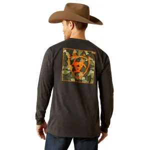 10053988 Ariat Men's Ariat Wetlands Nature Long Sleeve T-Shirt - Charcoal Heather