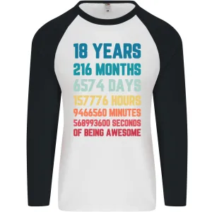 18th Birthday 18 Year Old Mens L/S Baseball T-Shirt