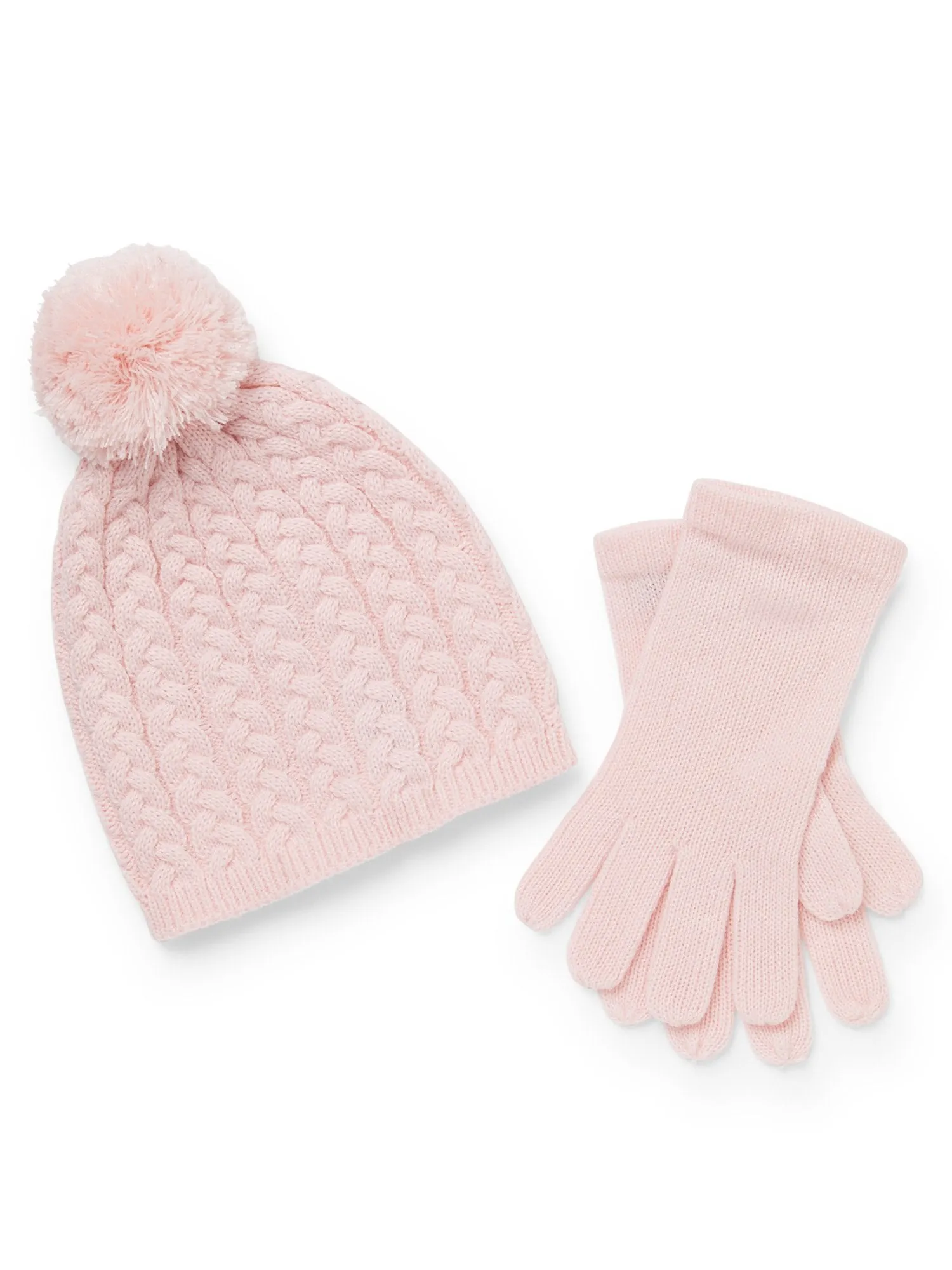 2-Piece Cable Knit Hat & Gloves Set