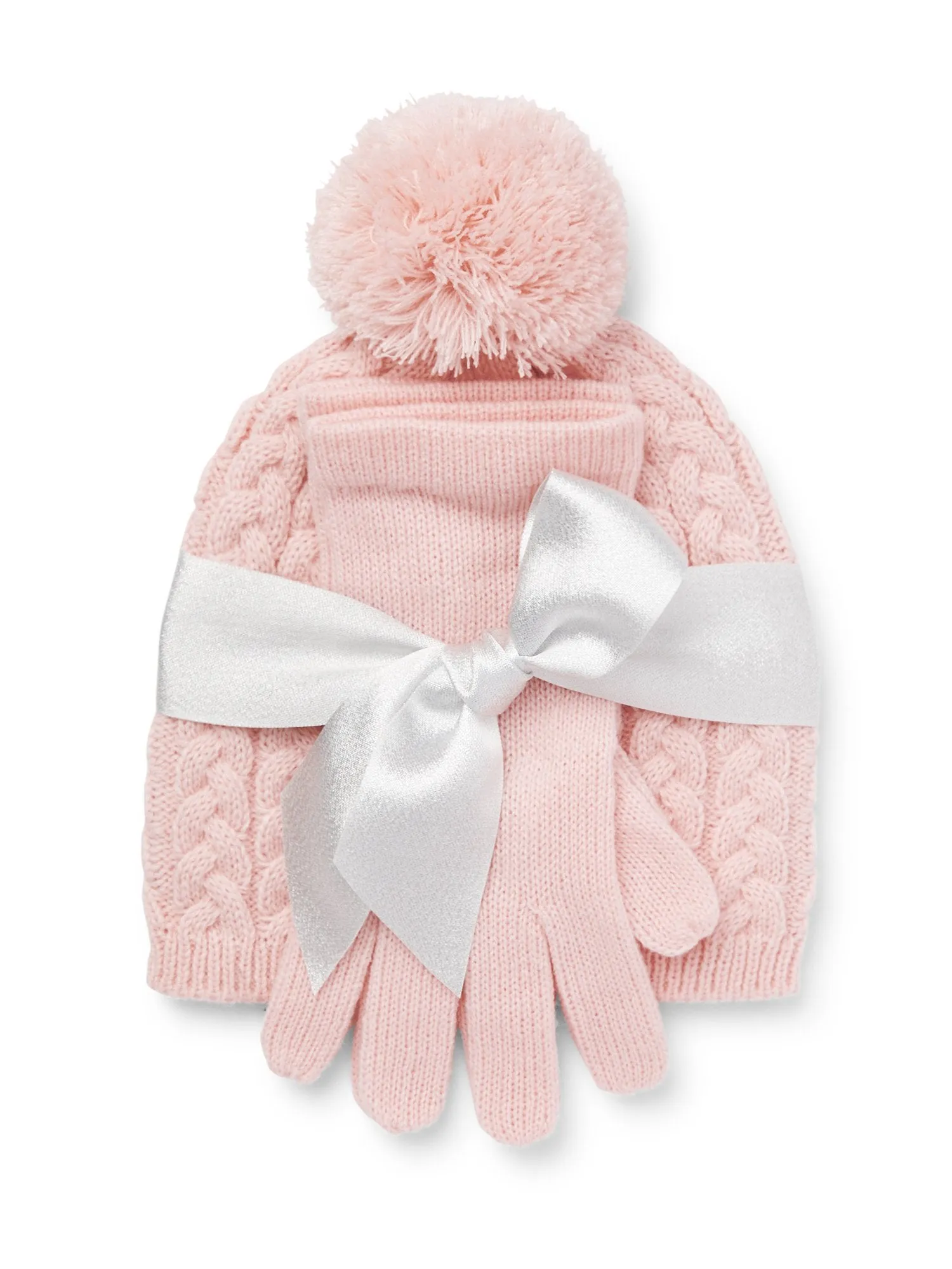 2-Piece Cable Knit Hat & Gloves Set