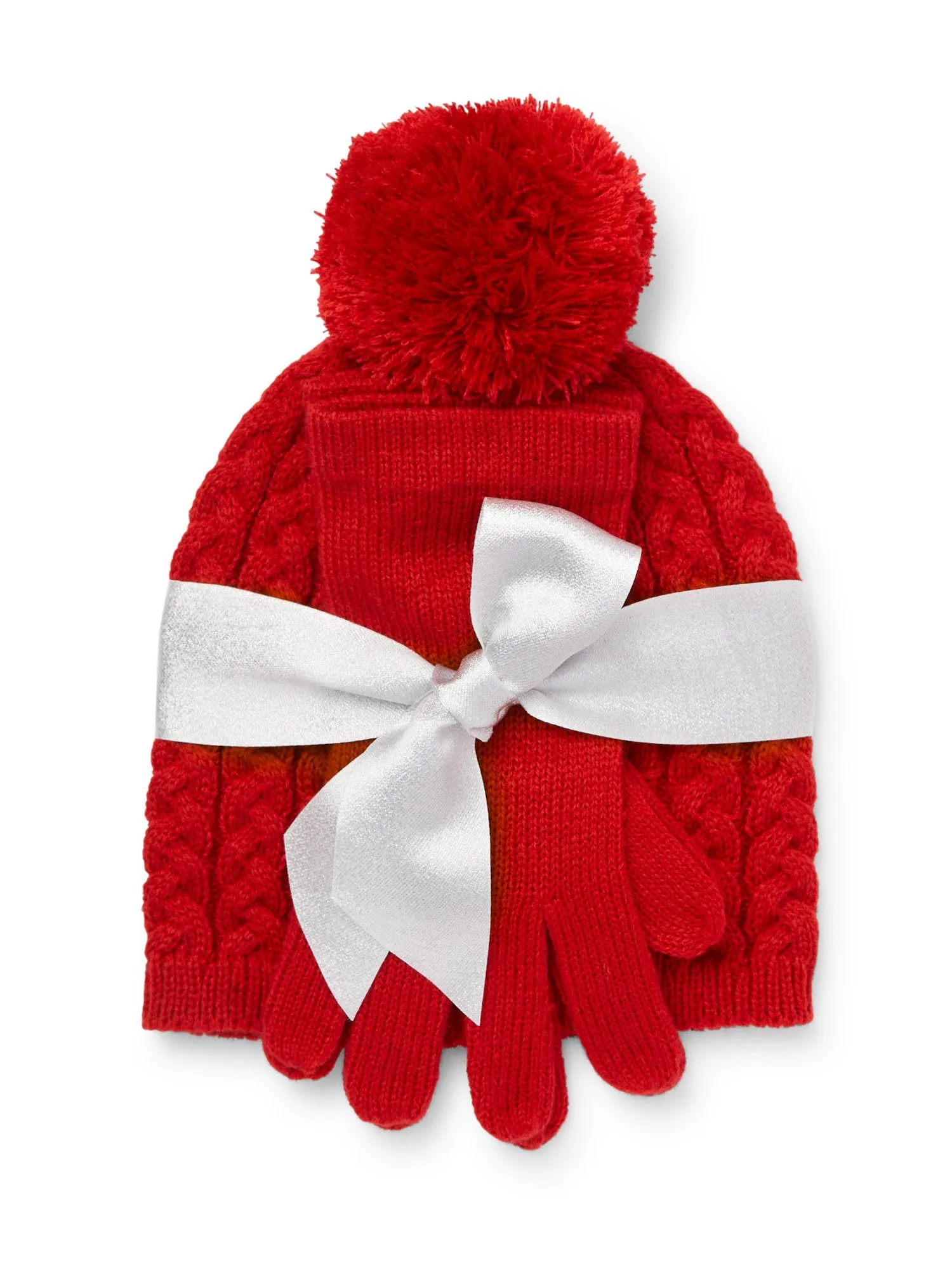 2-Piece Cable Knit Hat & Gloves Set