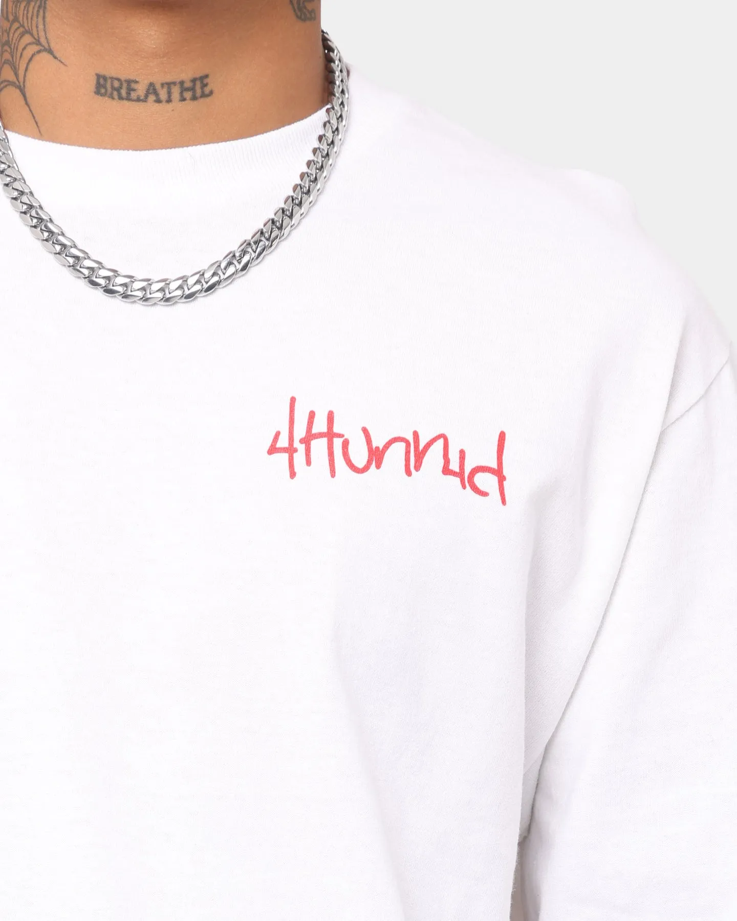 4HUNNID 4 Logo Paisley Long Sleeve T-Shirt White