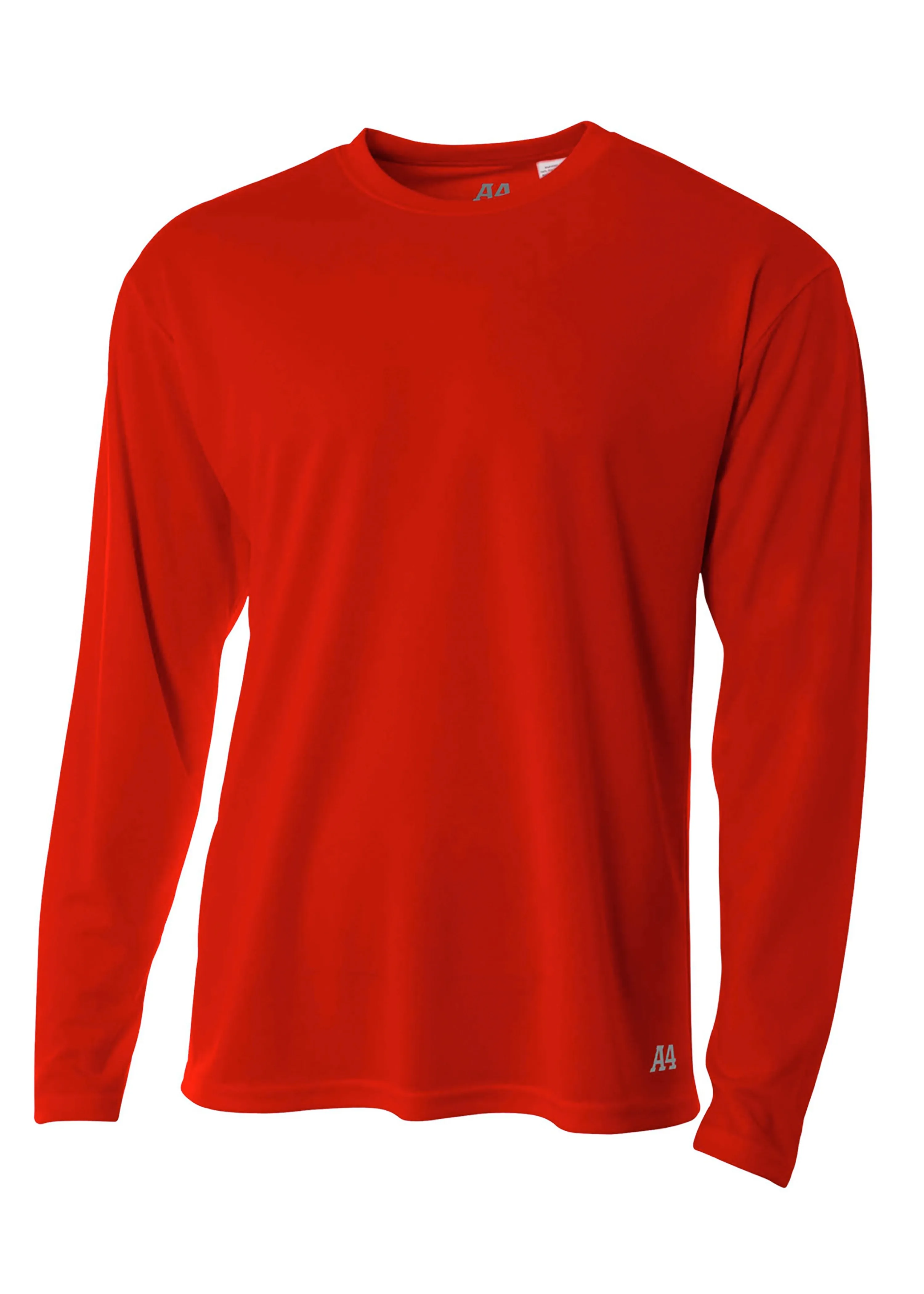 A4 Mens Long Sleeve Birds-Eye Mesh Crew