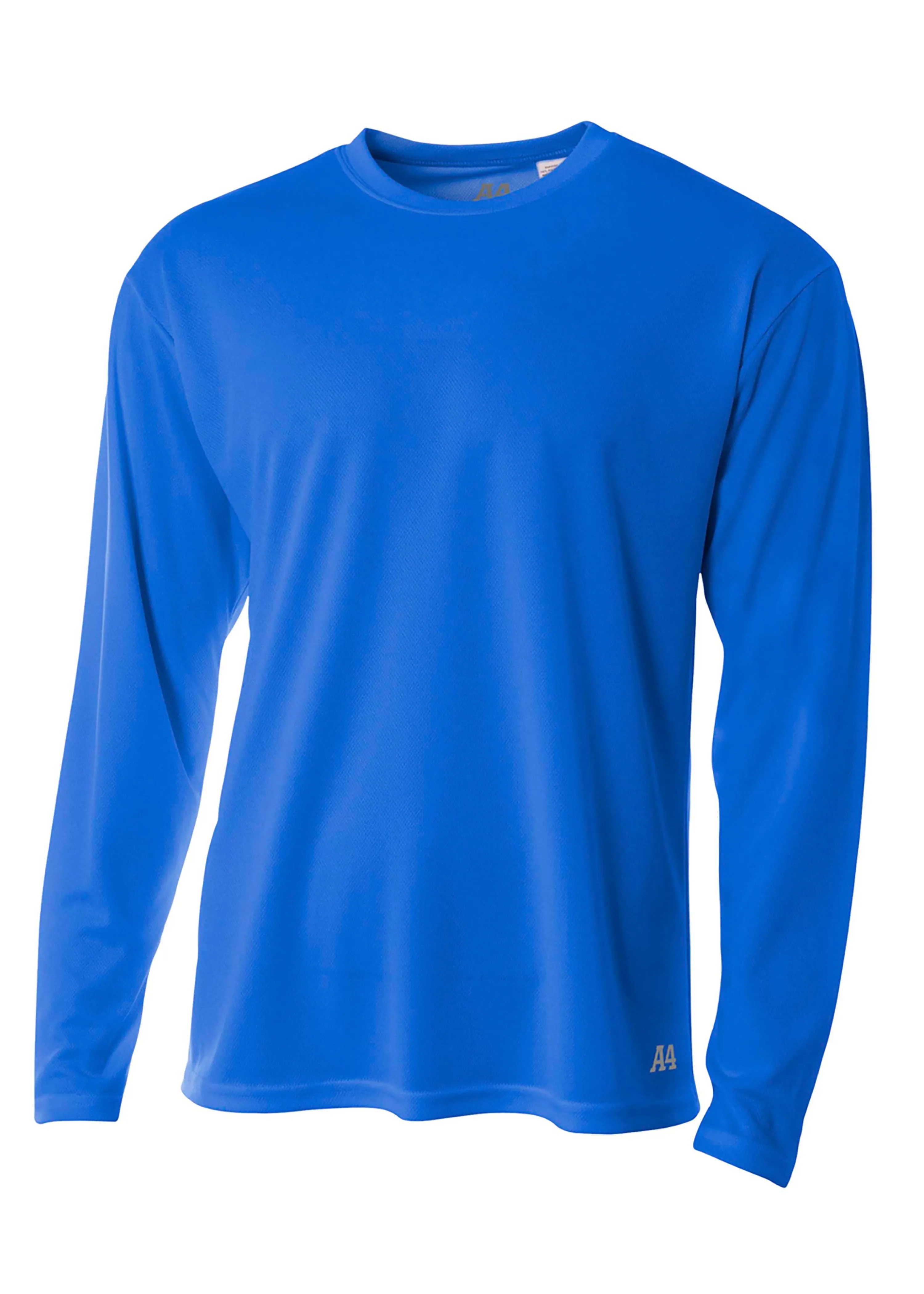 A4 Mens Long Sleeve Birds-Eye Mesh Crew