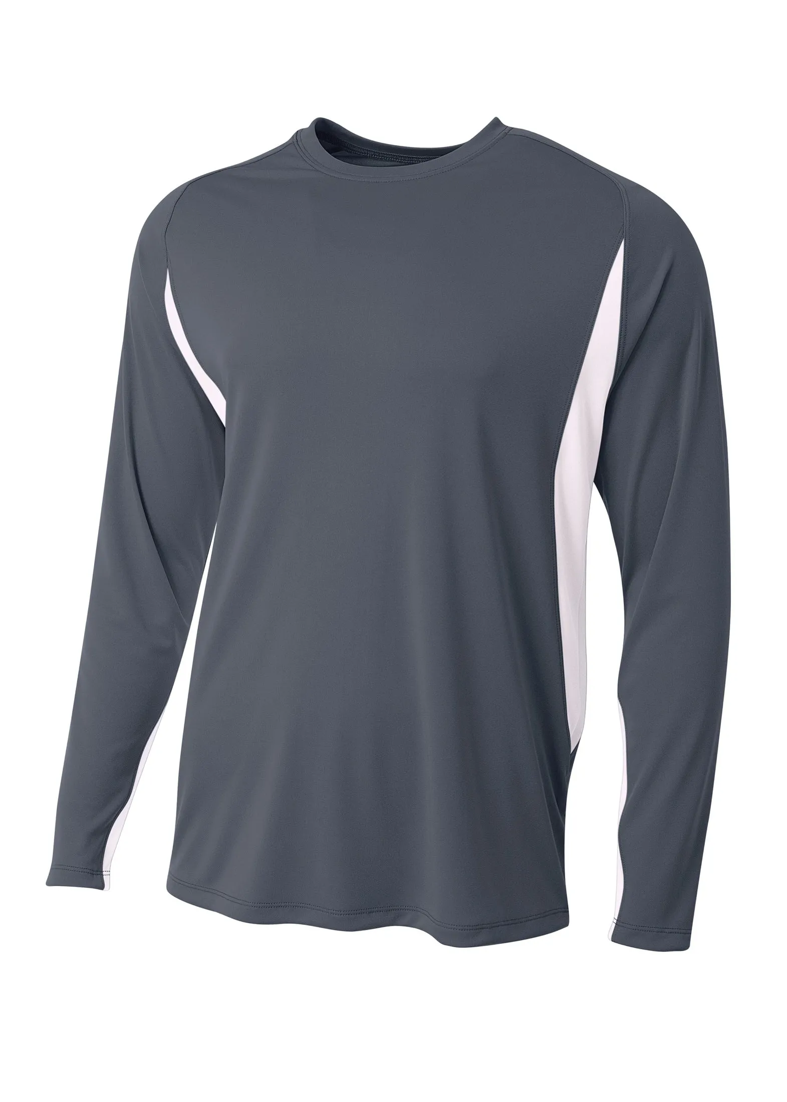 A4 Mens Long Sleeve Color Block Tee