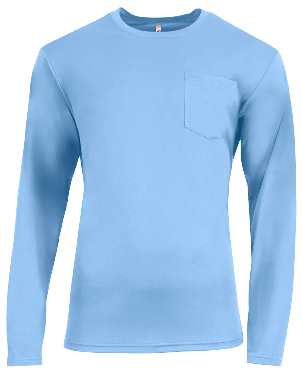 A4 Men's Sprint Long Sleeve Pocket Tee