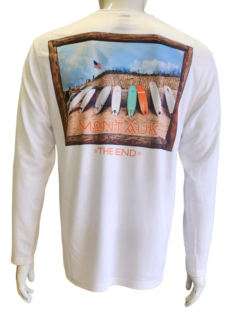 Adult Montauk The End Surf Boards DriFit UV50 Long Sleeve Tee