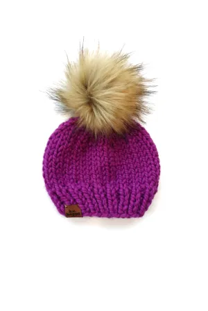 Adult Solid Knit Pom | Lollipop