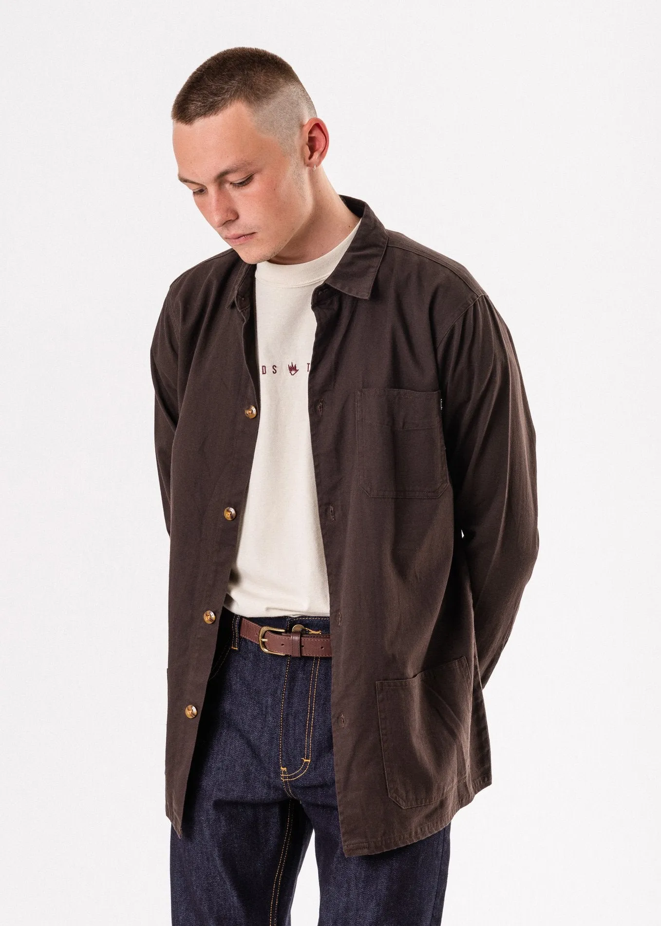 Afends Mens Beat - Work Long Sleeve Shirt