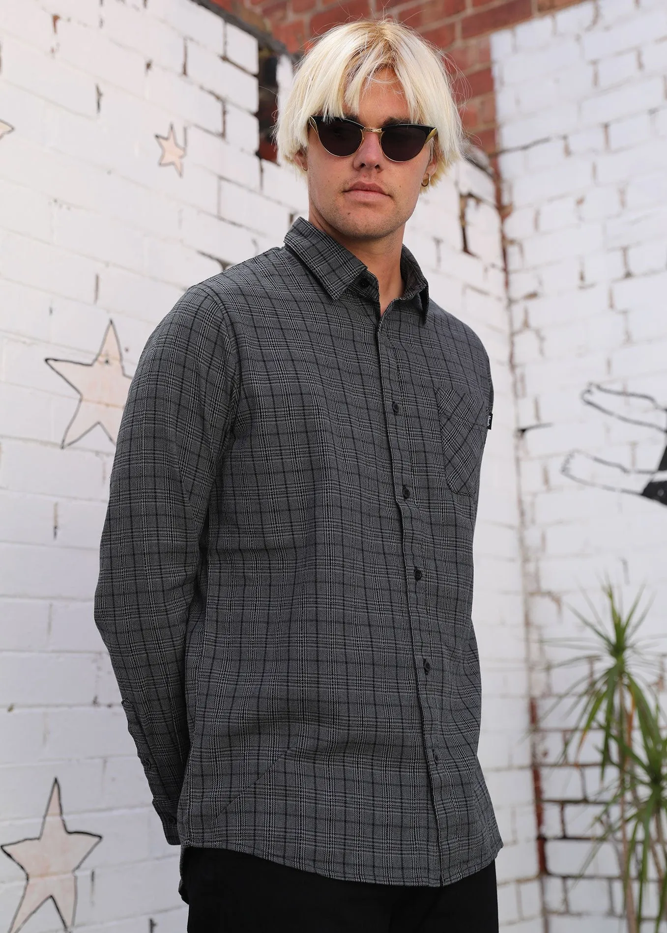 Afends Mens Drogstore - Long Sleeve Shirt