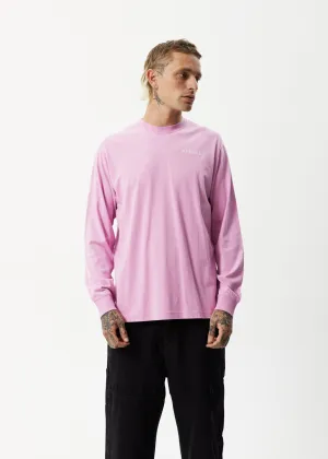 AFENDS Mens Icebergs - Long Sleeve Logo T-Shirt - Candy