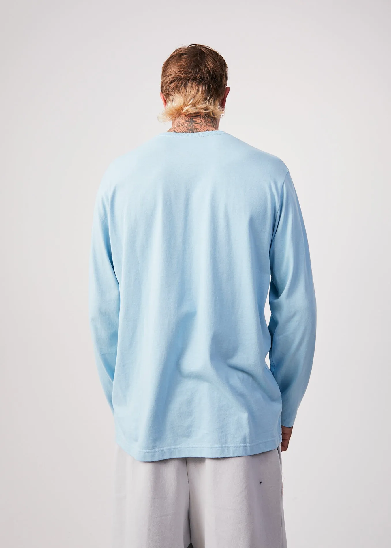 AFENDS Unisex Conditional - Unisex Oversized Long Sleeve T-Shirt - Sky Blue