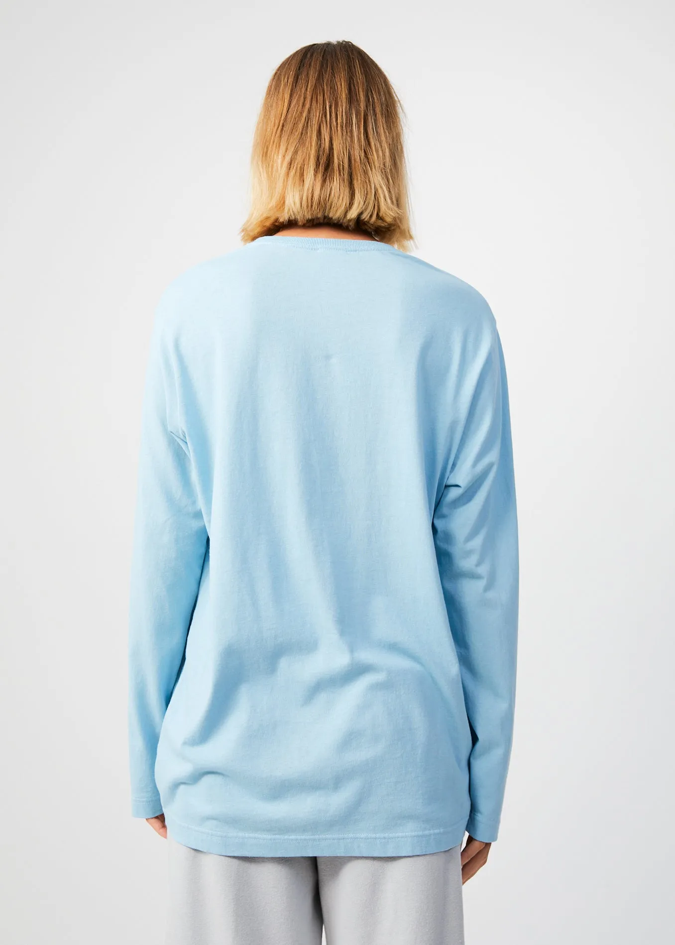 AFENDS Unisex Conditional - Unisex Oversized Long Sleeve T-Shirt - Sky Blue