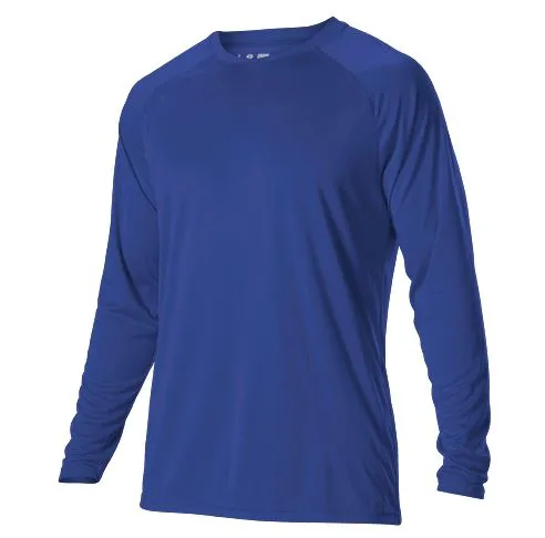 Alleson Tech Crew Long Sleeve Royal Yth. Small New Shirt