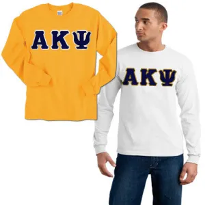 Alpha Kappa Psi Long-Sleeve Shirt, 2-Pack Bundle Deal - Gildan 2400 - TWILL