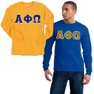 Alpha Phi Omega Long-Sleeve Shirt, 2-Pack Bundle Deal - Gildan 2400 - TWILL