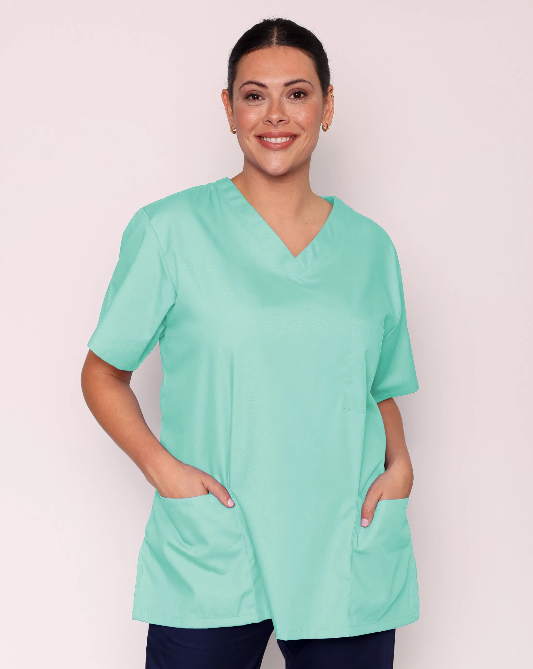 Aria Unisex Lightweight Scrub Tunic - Aqua