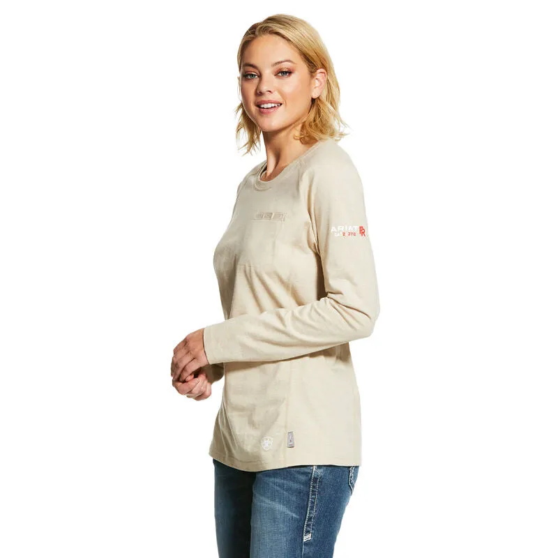 ARIAT Women's FR Air Crew Long Sleeve T-Shirt - Sand