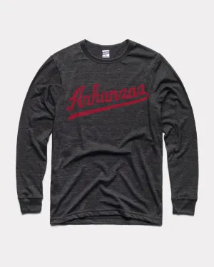 Arkansas Script Black Long Sleeve T-Shirt