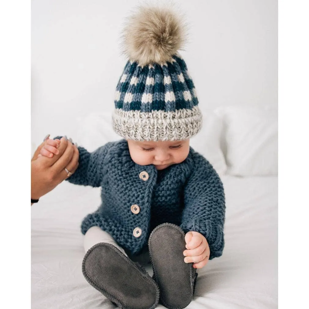 Atlantic Buffalo Check Pom Pom Beanie Hat Baby & Kids