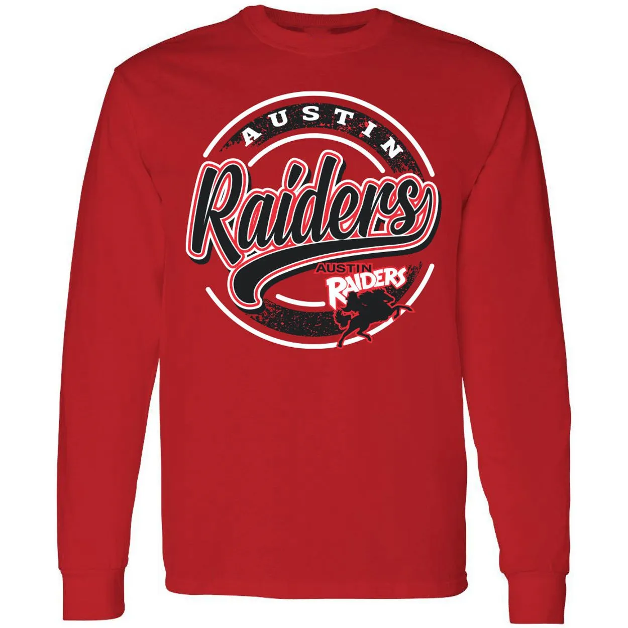 Austin Raiders - Circle Script Long Sleeve T-Shirt