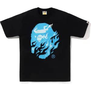 Bape Flame Ape Head Black Blue Tee