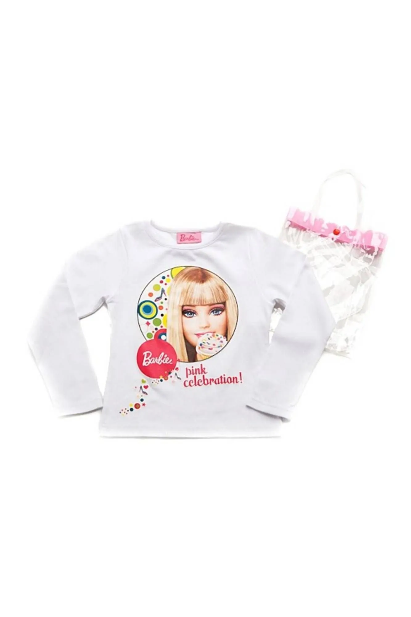 BARBIE LONG SLEEVE T-SHIRT GIRL BIANCO