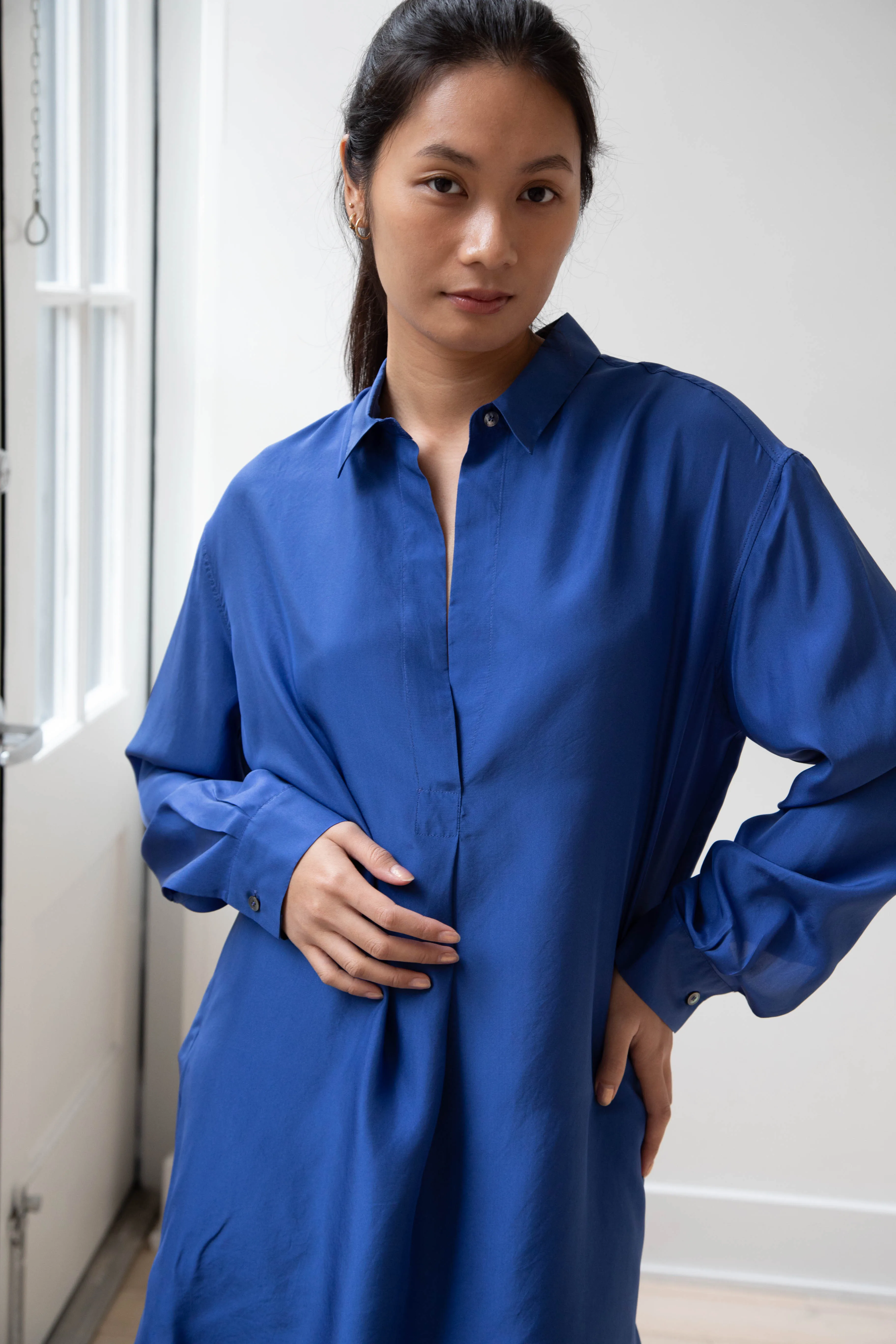 Barena Venezia | Cencia Tunic in Victoria Blue Silk