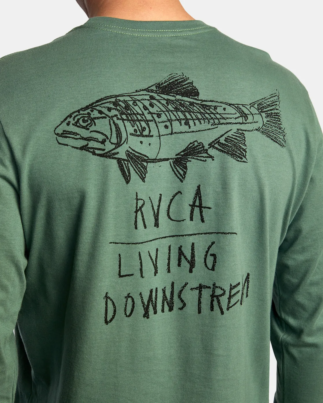 Ben Horton Downstream Long Sleeve Tee - Spinach