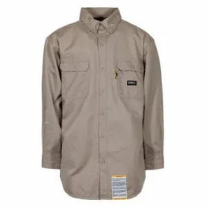 Berne 7 oz. FR Khaki Button Down Work Shirt Tall