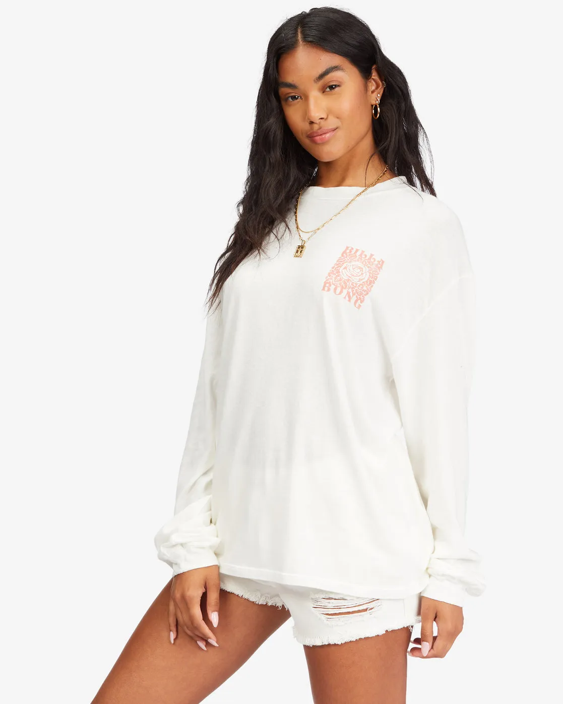 Billabong A Rose Is A Rose L/S Tee-Salt Crystal