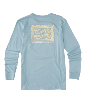 Billabong Boy's Crayon Wave L/S Tee-Washed Blue