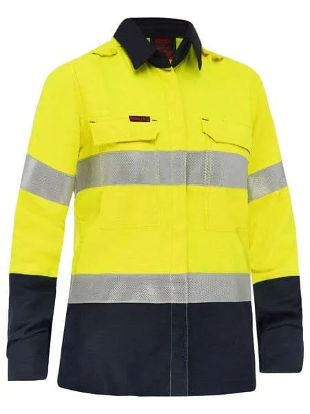 Bisley Apex 160 Women's Taped Hi Vis FR Vented Shirt BL8338T