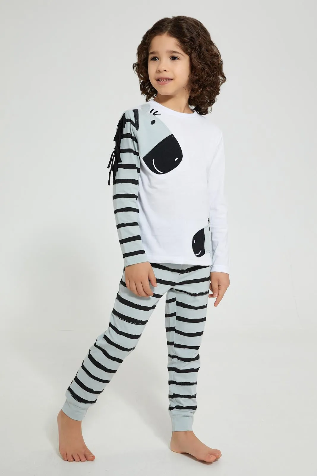 Blue And White Applique Zebra Pyjama Set (Pack Of 2)