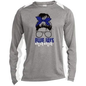 Blue Jays Mama ST361LS Long Sleeve Heather Colorblock Performance Tee