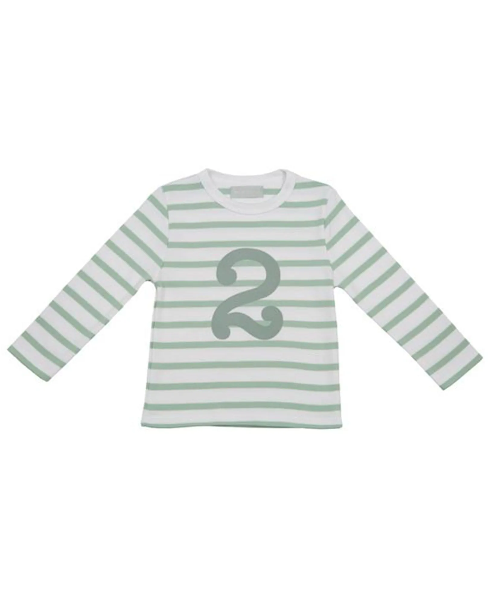 Bob and Blossom Seafoam and White Striped Number T-Shirt