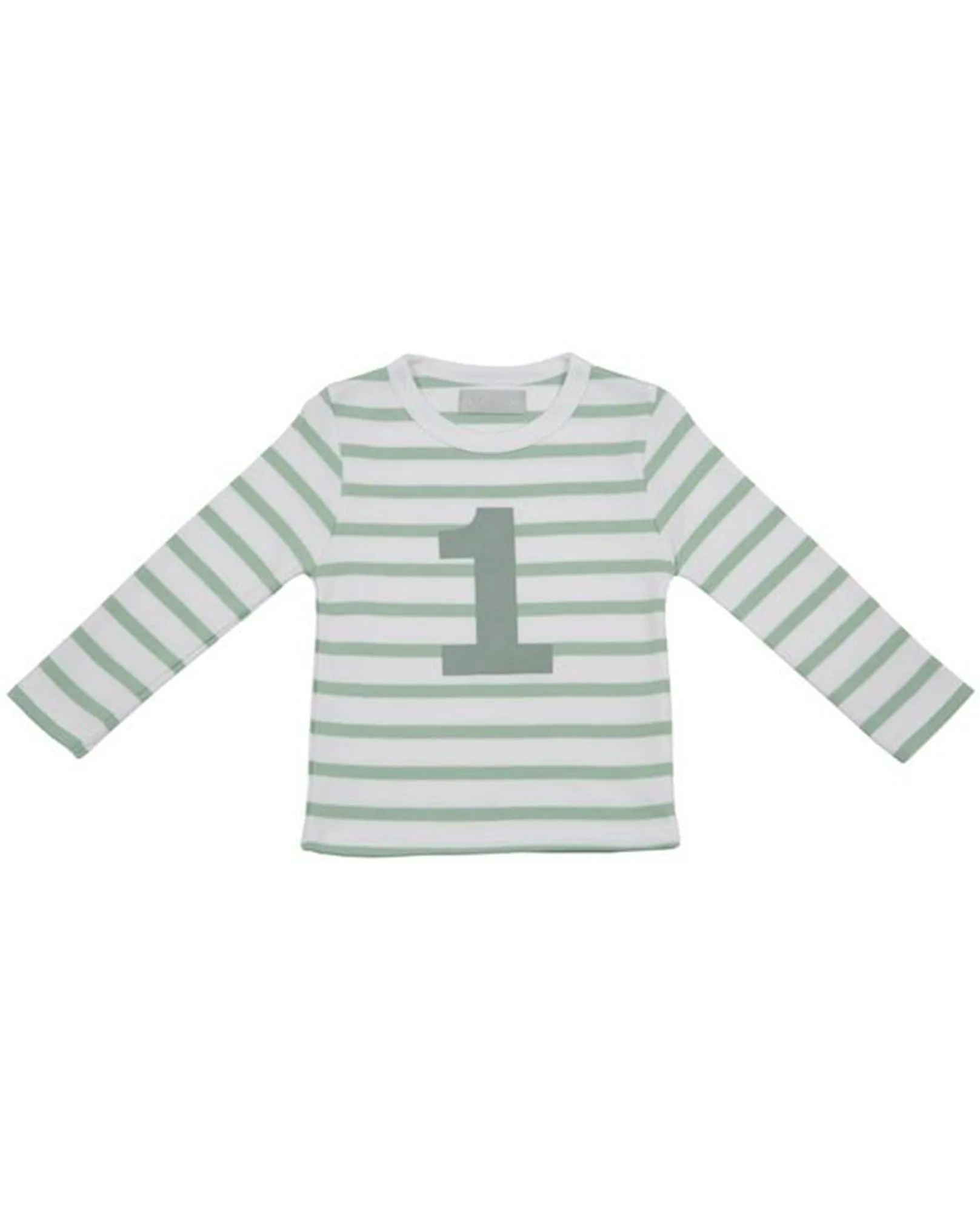 Bob and Blossom Seafoam and White Striped Number T-Shirt