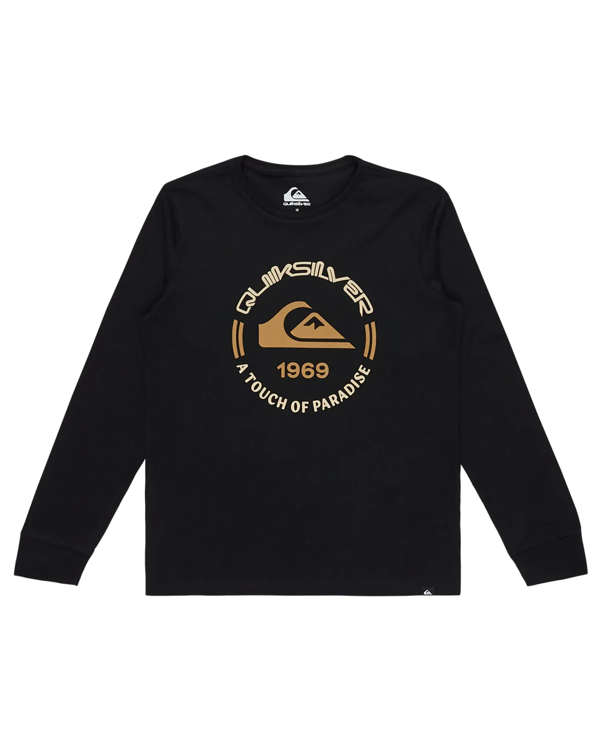 Boys Circle Logo Long Sleeve T-Shirt in Black