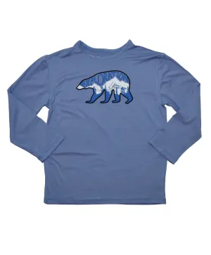 Boys Sun Protective Shirt-Explore Cobalt Blue Gray