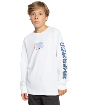 Boys Warped Long Sleeve T-Shirt in White