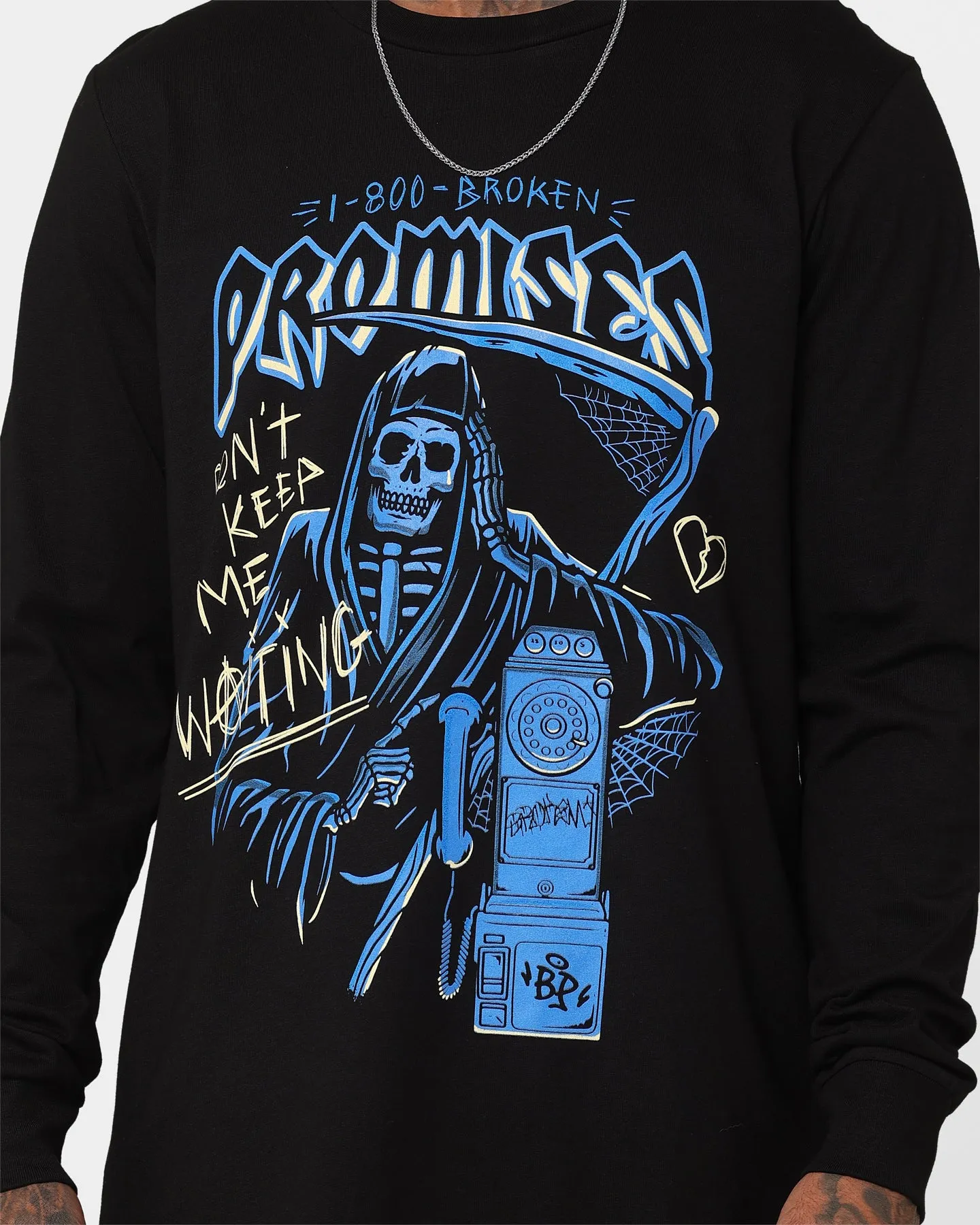 Broken Promises Call Waiting Long Sleeve T-Shirt Black