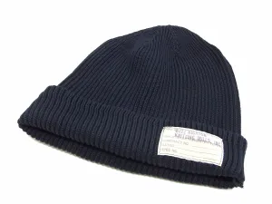 Buzz Rickson Watch Cap Men's Cotton Knit Hat WWII US military style beanie BR02186 Navy-Blue