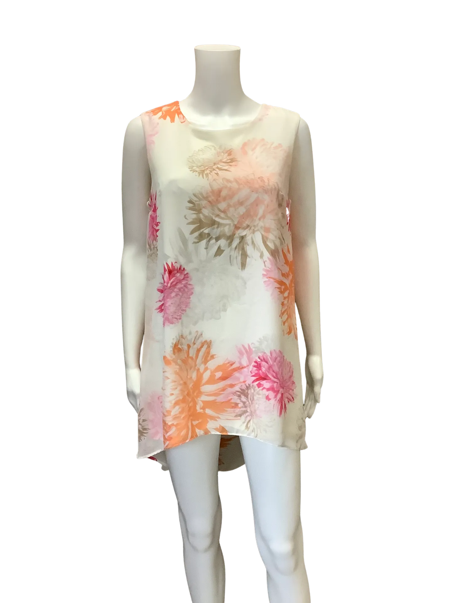 Calvin Klein Orange & Pink Floral Tunic Top  Size: XS